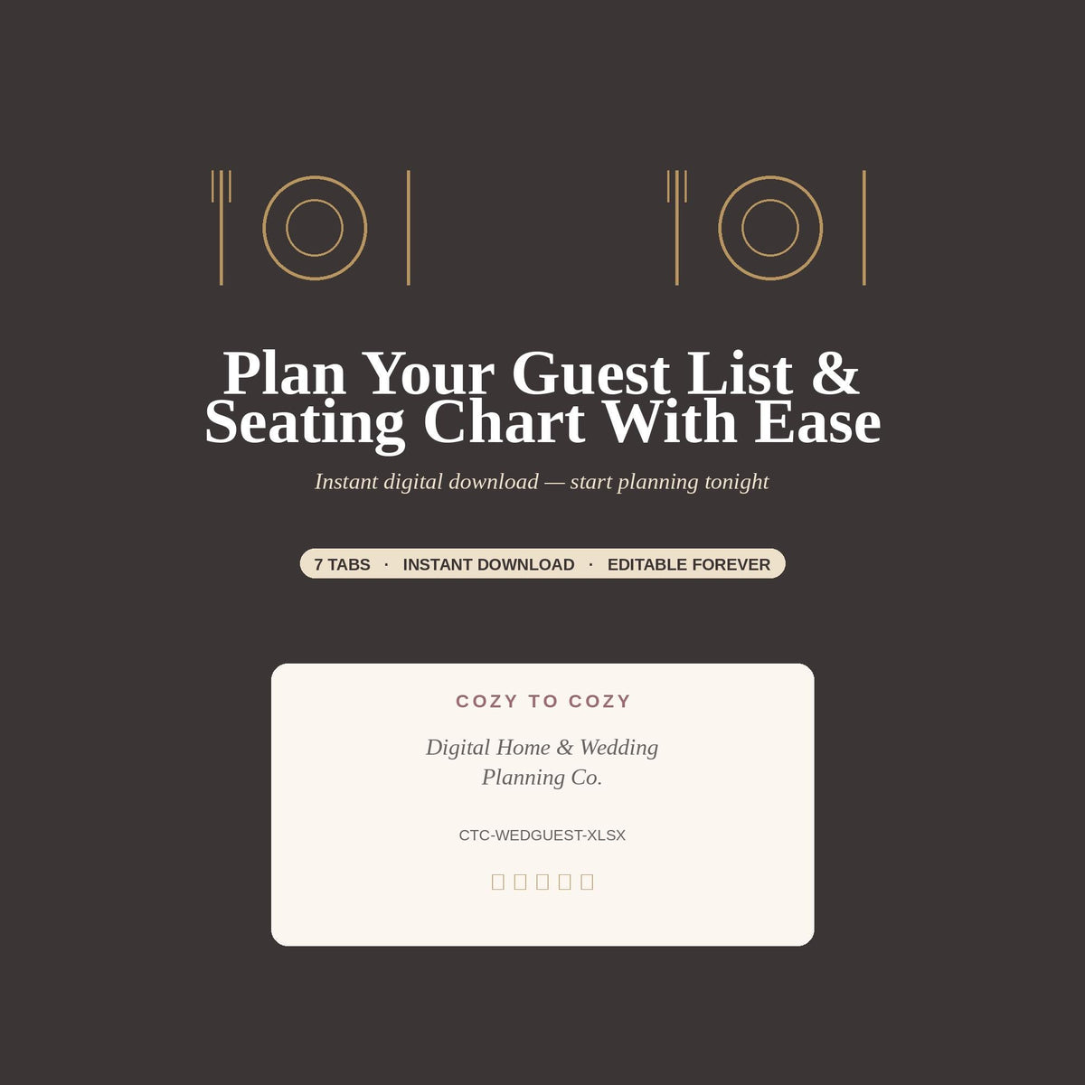 Wedding Guest List & Seating Chart Planner | Editable Excel Google Sheets RSVP Tracker | Digital Wedding Weekend Organiz