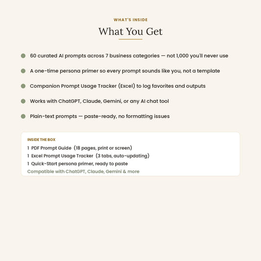 AI Prompt Pack for Coaches and Consultants| ChatGPT Prompts for Client Sessions, Proposals, Content| Business Prompt Vau