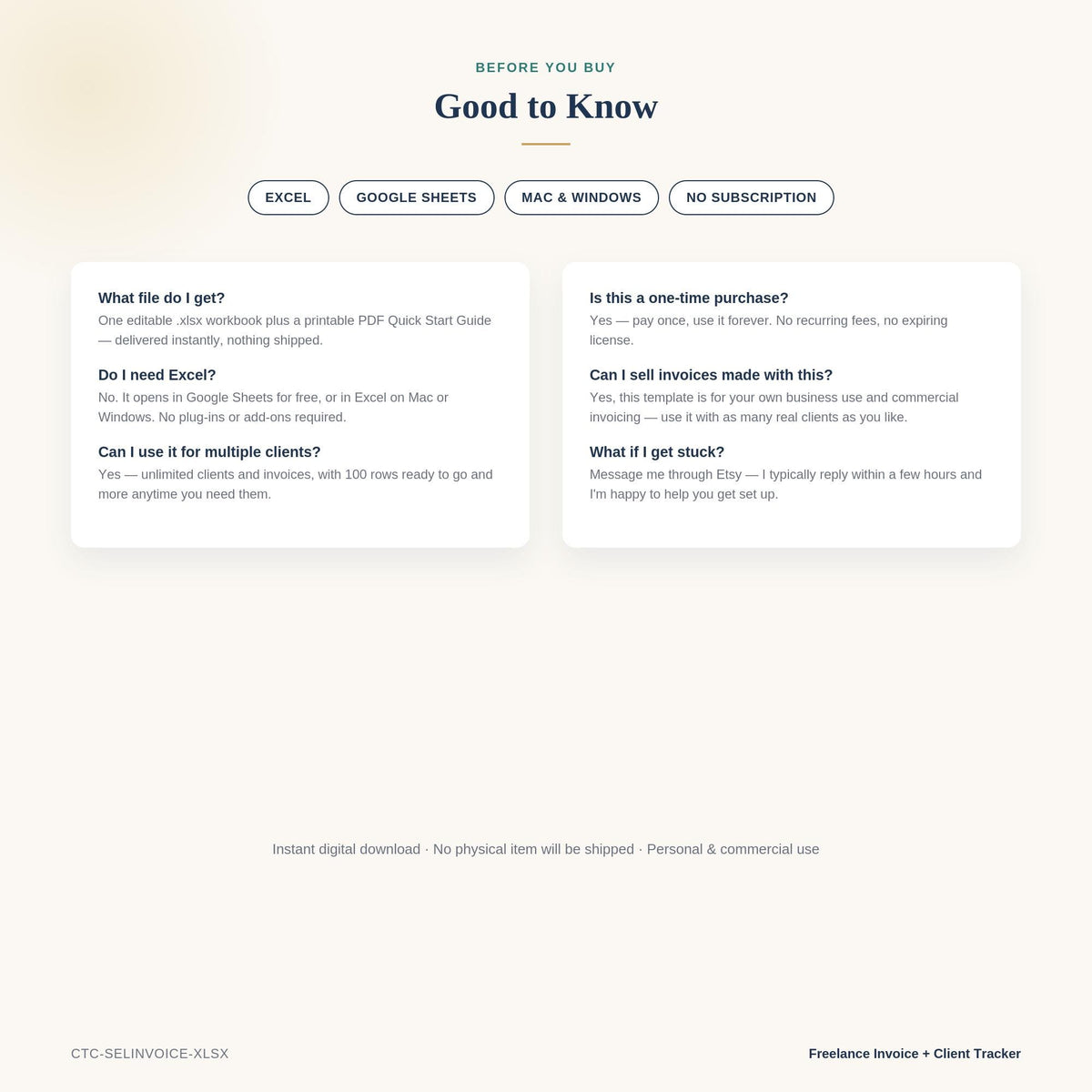 Invoice Tracker Excel Template | Freelance Client & Payment Status Log, Business Bookkeeping, Expense Spreadsheet