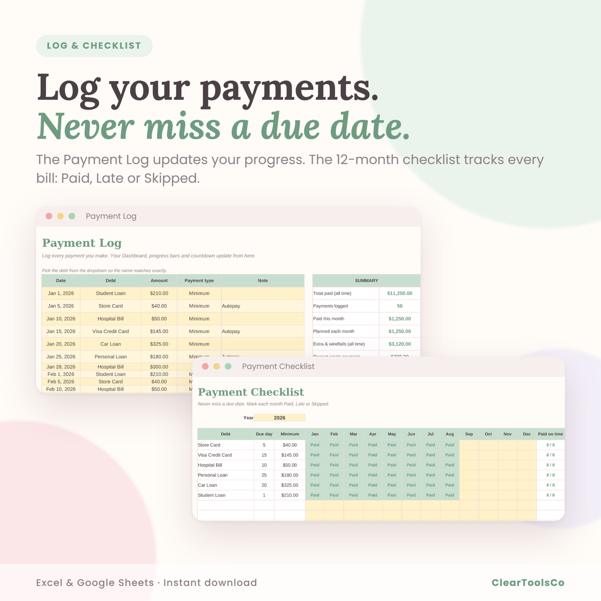 Debt Payoff Tracker Excel & Google Sheets, Debt Snowball Avalanche Spreadsheet, Credit Card Payoff, Debt Free Planner, Mortgage Calculator