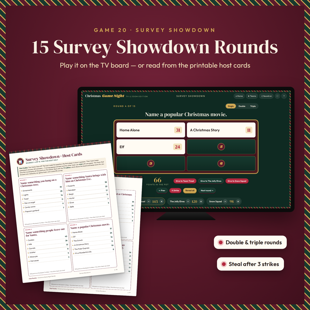 Christmas Party Games for Adults, Christmas Game Bundle, Printable and TV Zoom Edition, Office Party Games, Family Trivia and Bingo