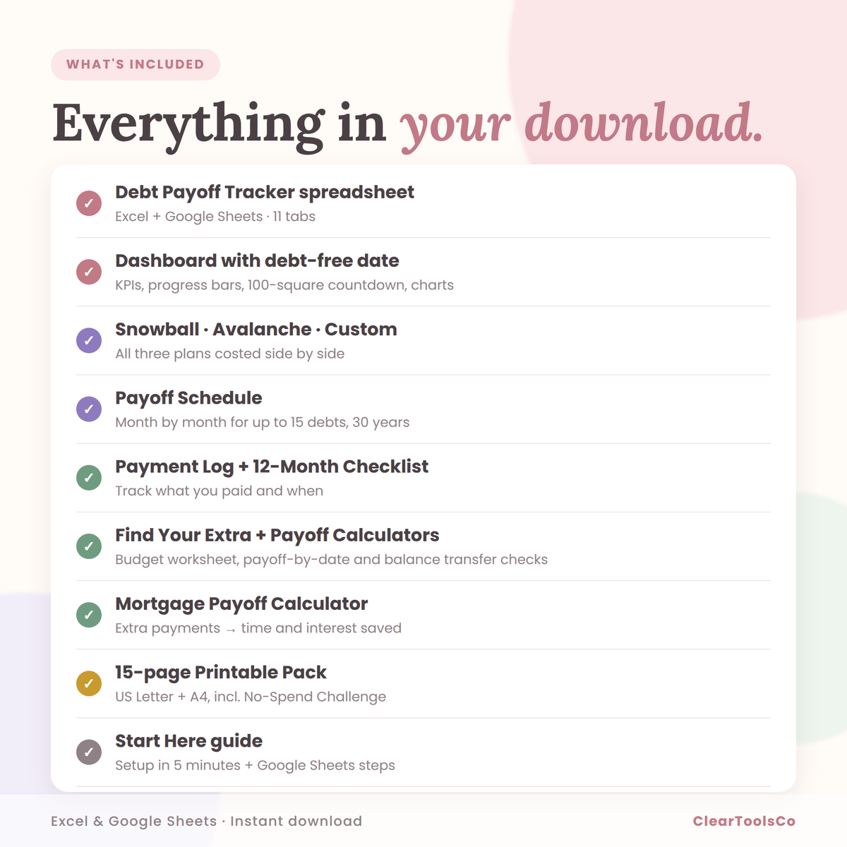 Debt Payoff Tracker Excel & Google Sheets, Debt Snowball Avalanche Spreadsheet, Credit Card Payoff, Debt Free Planner, Mortgage Calculator