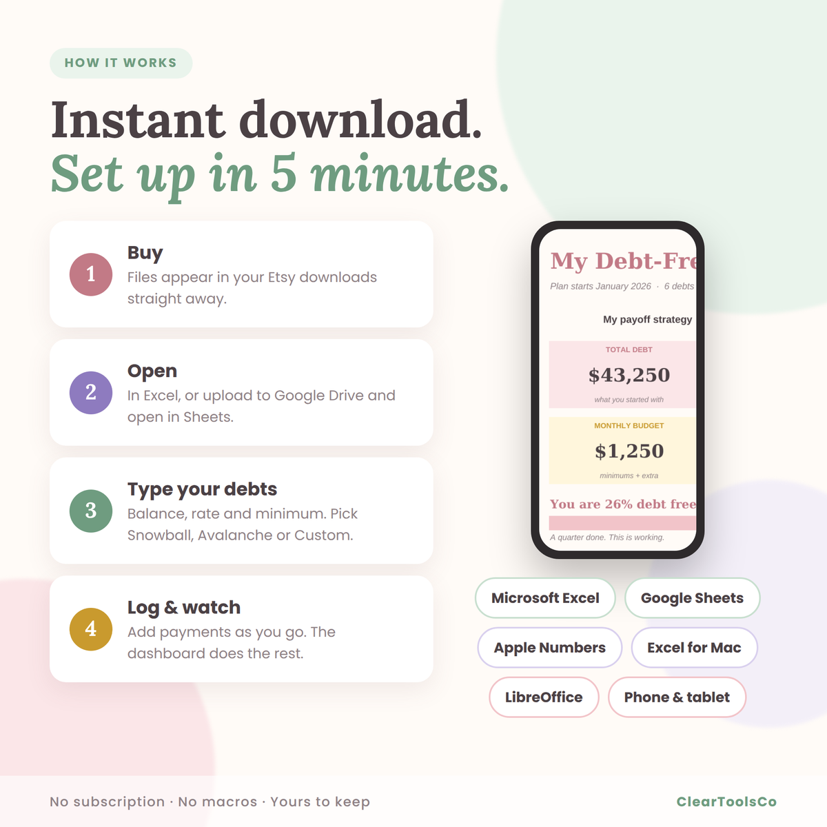 Debt Payoff Tracker Excel & Google Sheets, Debt Snowball Avalanche Spreadsheet, Credit Card Payoff, Debt Free Planner, Mortgage Calculator