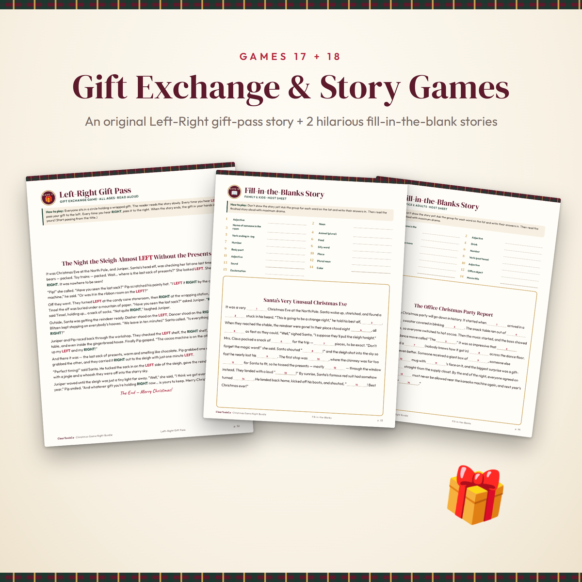 Christmas Party Games for Adults, Christmas Game Bundle, Printable and TV Zoom Edition, Office Party Games, Family Trivia and Bingo