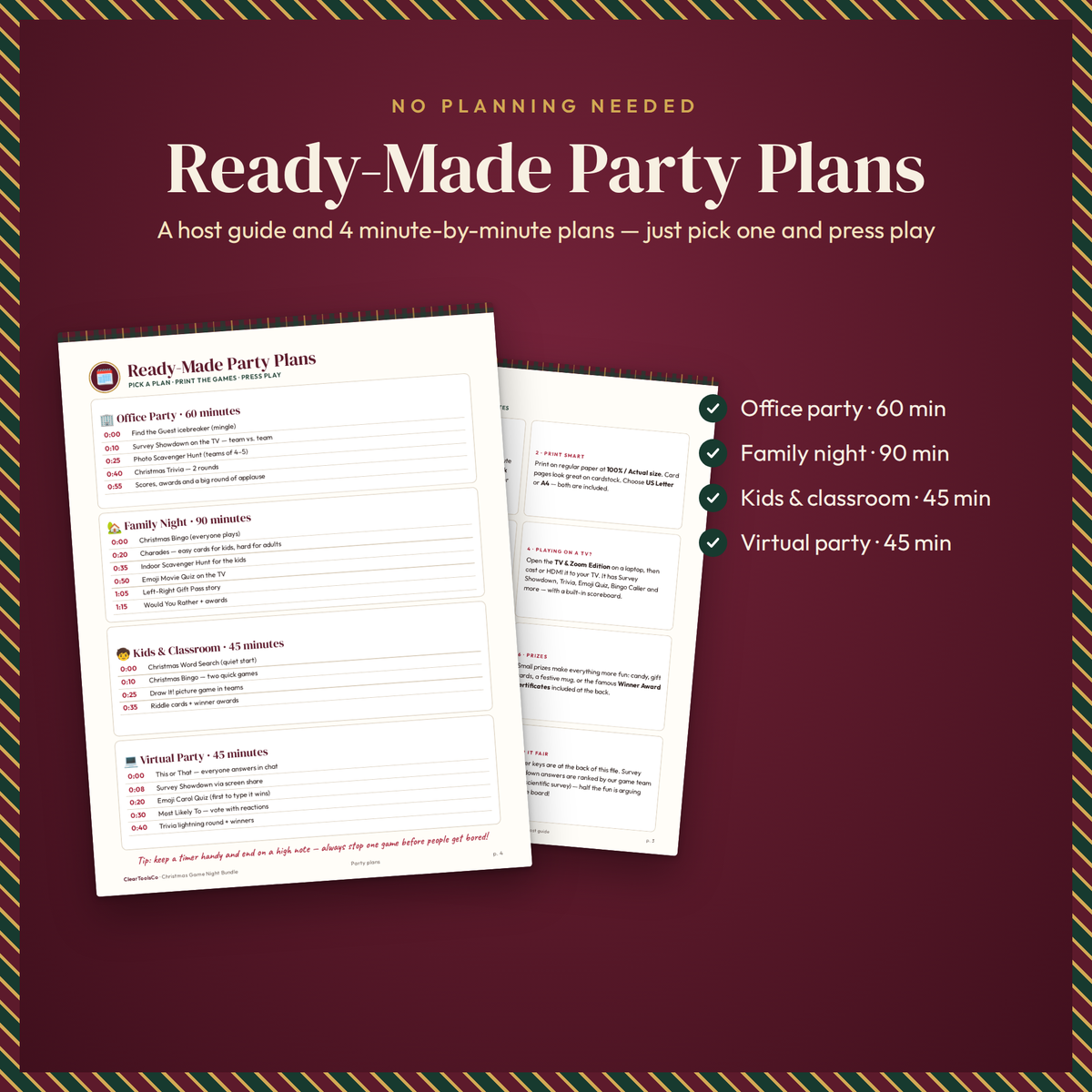 Christmas Party Games for Adults, Christmas Game Bundle, Printable and TV Zoom Edition, Office Party Games, Family Trivia and Bingo