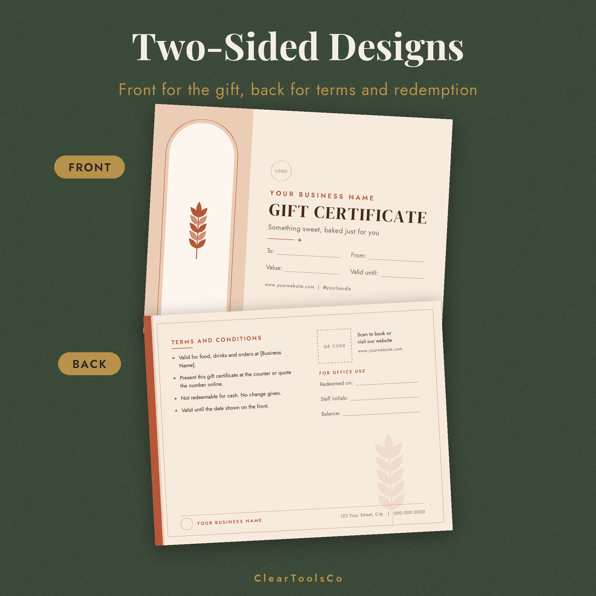 Editable Gift Certificate Template, Printable Gift Voucher for Small Business, Salon Spa Massage Photographer Gift Card, Instant Download
