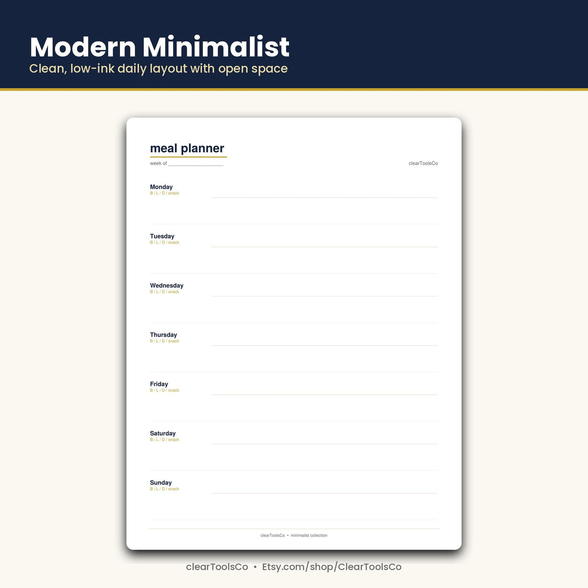 Weekly Meal Planner & Grocery List Template, Editable Meal Prep Planner