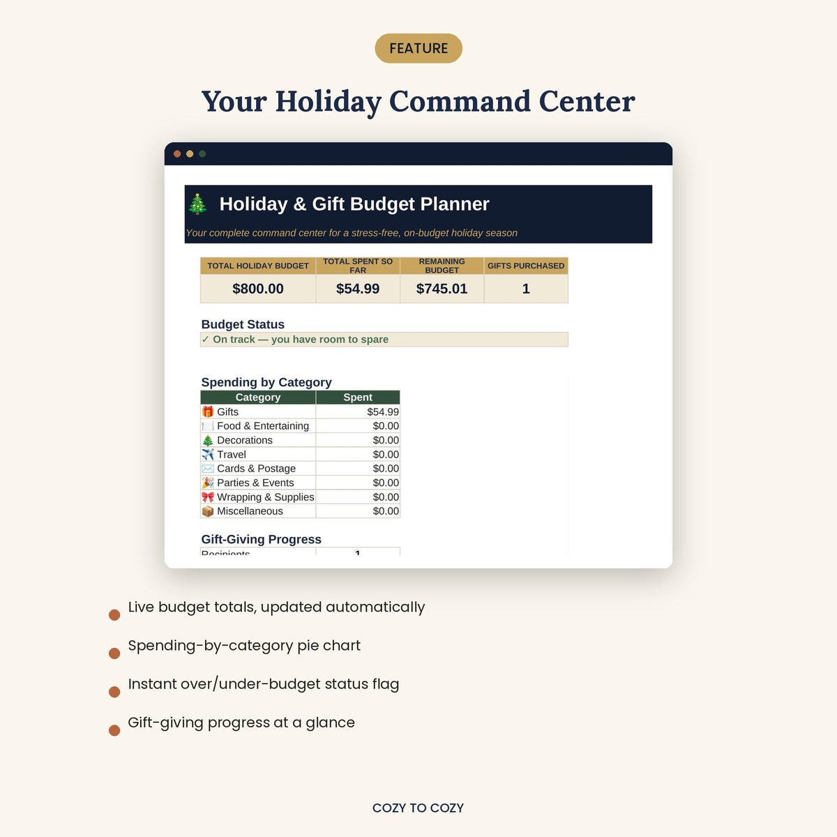 Christmas Budget Planner|Holiday Gift Tracker Spreadsheet|Excel Google Sheets|Finance Planner| Gift List| Organizer Prin
