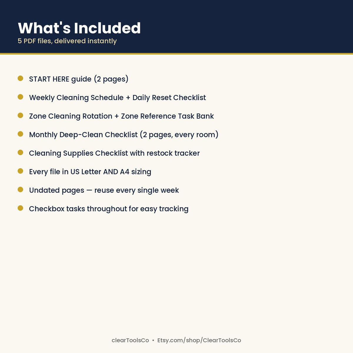 Weekly Cleaning Schedule Printable, Household Chore Chart, Editable
