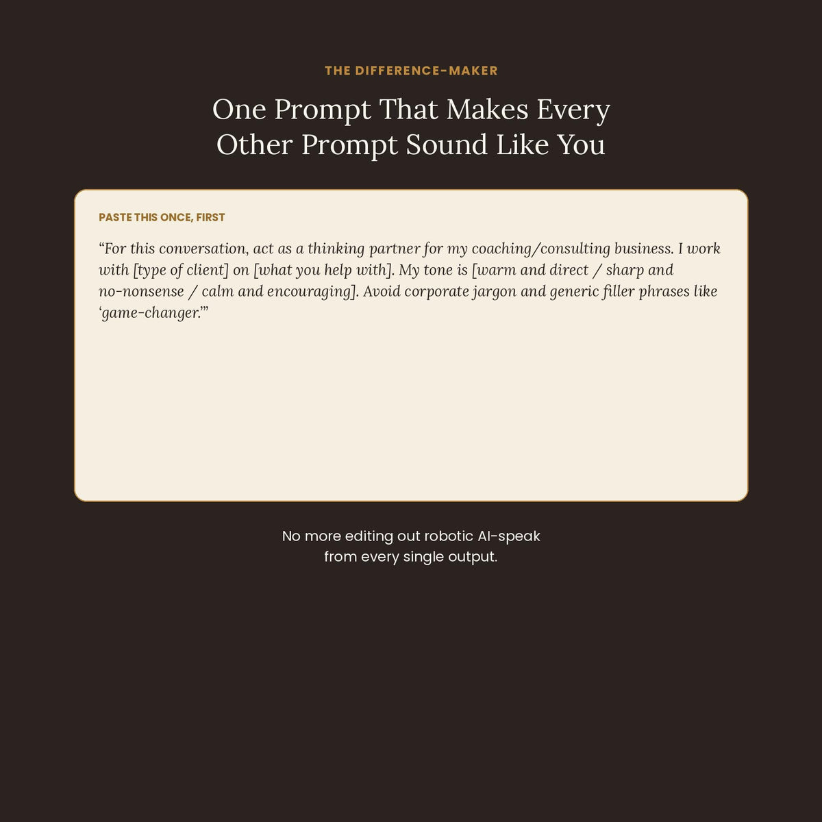 AI Prompt Pack for Coaches and Consultants| ChatGPT Prompts for Client Sessions, Proposals, Content| Business Prompt Vau