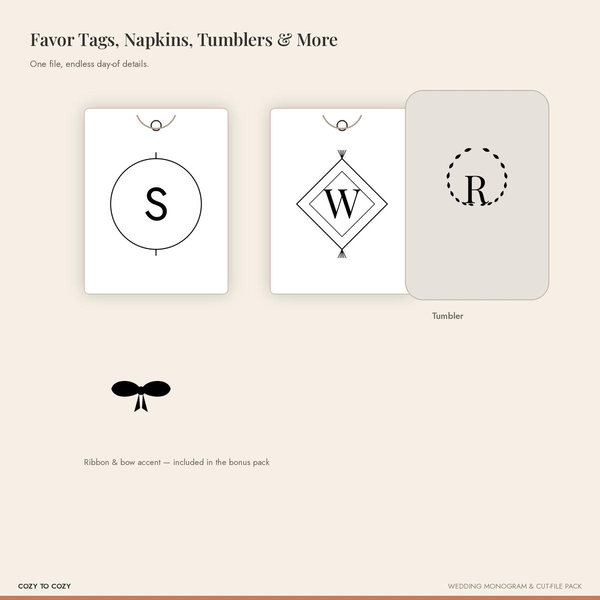 Wedding Monogram SVG Bundle, Cut File Pack for Cricut and Silhouette, Laurel Wreath Initial, Bride Groom Digital Downloa