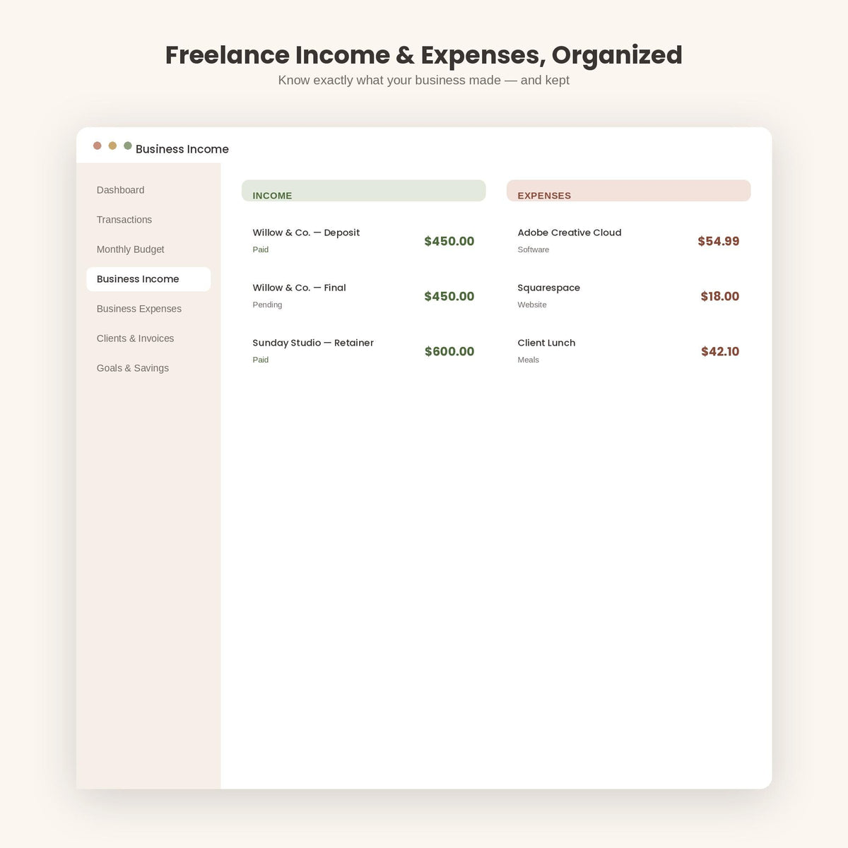 Notion Budget Dashboard|Business Finance Tracker Template|Freelance Income Expense Planner|Aesthetic Editable