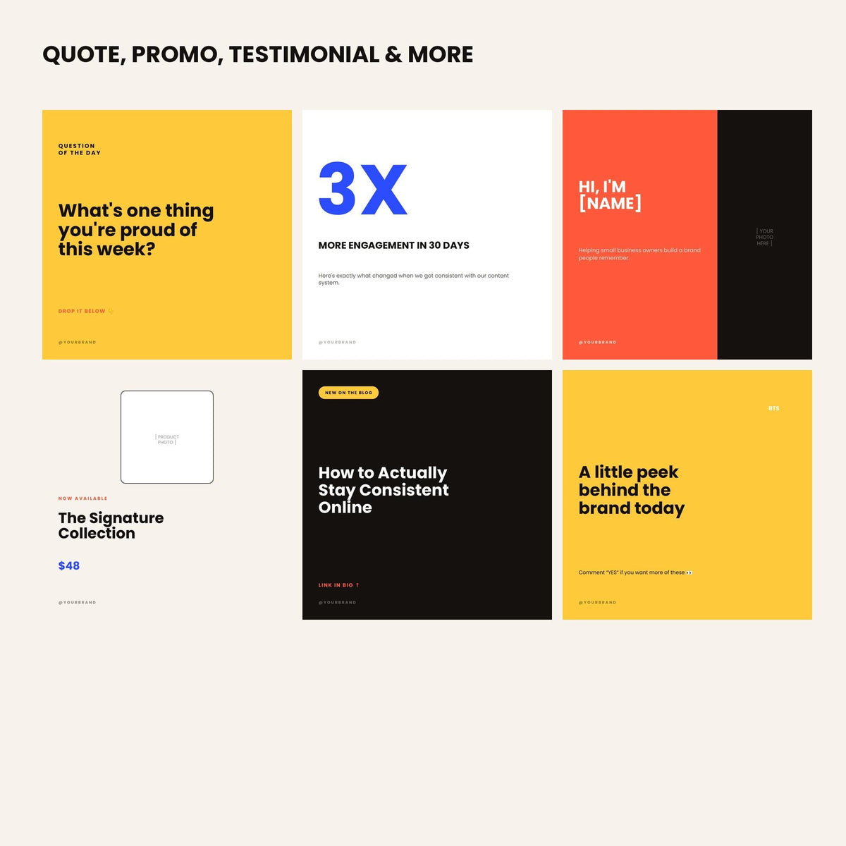 Canva Social Media Templates Bundle | Instagram Template Canva | Social Media Posts, Stories, Pinterest, LinkedIn | Bold