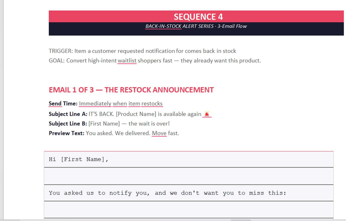 Email Marketing Templates | Ecommerce Email Sequence Kit | Abandoned Cart Welcome Win-Back Flash Sale | Shopify Klaviyo