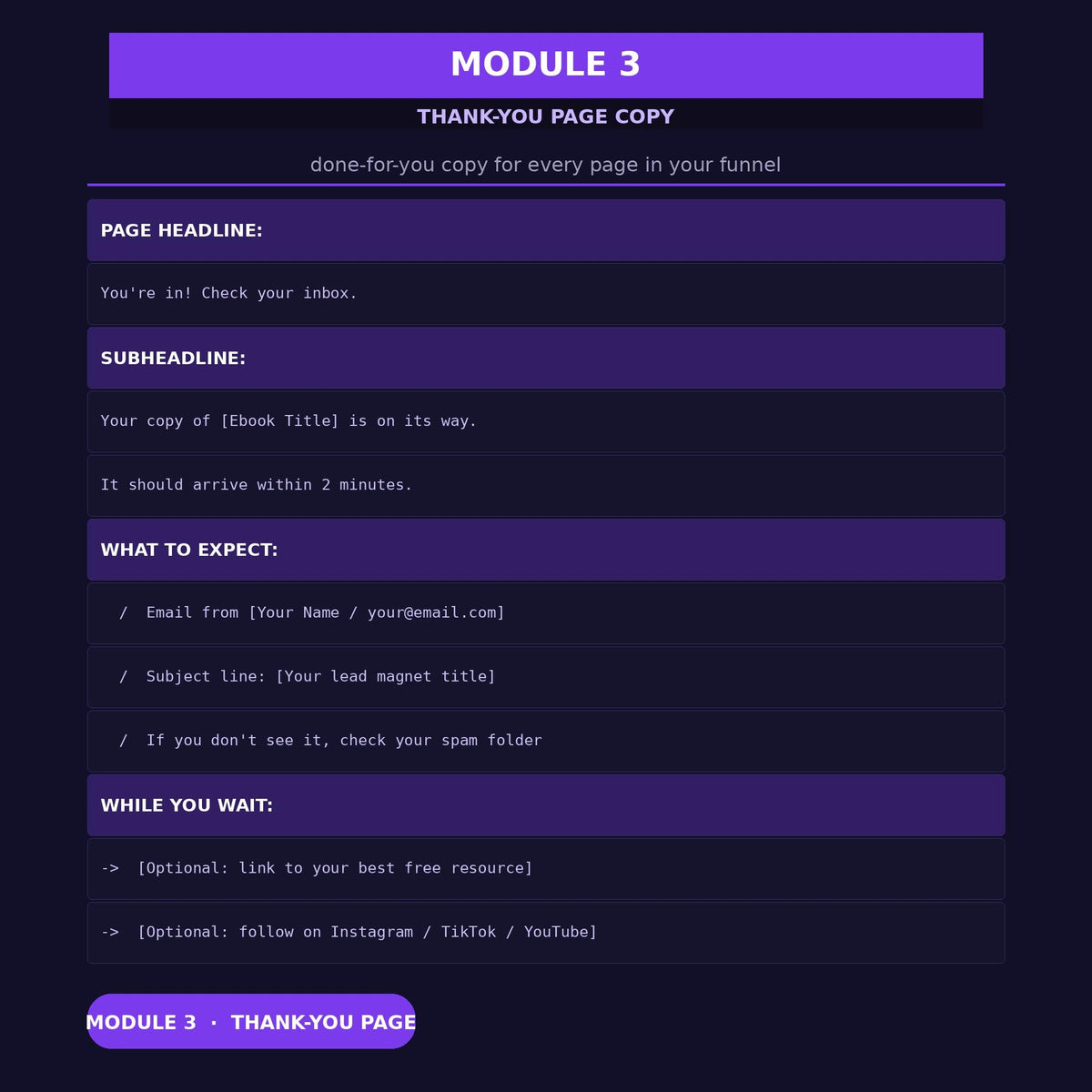 Lead Magnet Ebook Template | Opt-In Landing Page Copy + Email Sequence + Promotion Templates | Email List Building Kit