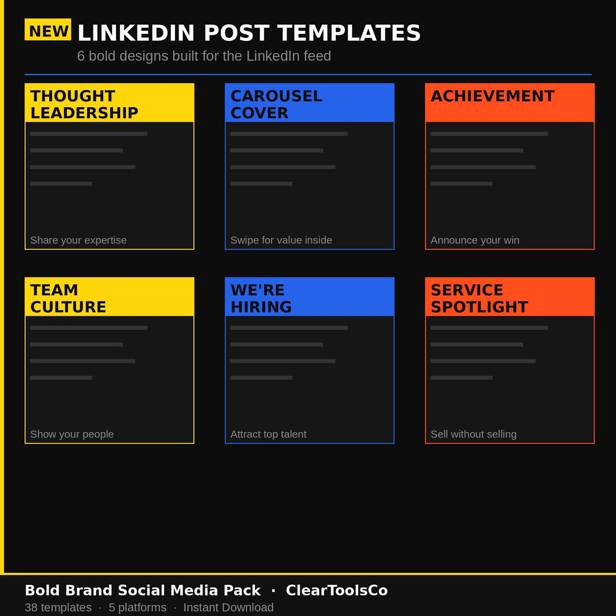 Canva Social Media Templates Bundle | Instagram Template Canva | Social Media Posts, Stories, Pinterest, LinkedIn | Bold