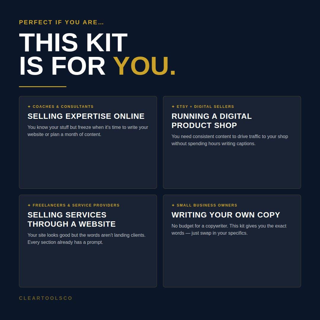Social Media Content Planner | Content Creation Planner | Website Copy Kit | 60 Templates Digital Download
