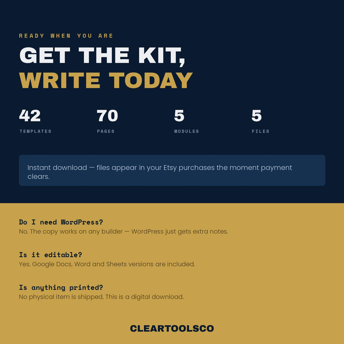 Social Media Content Planner | Content Creation Planner | Website Copy Kit | 60 Templates Digital Download