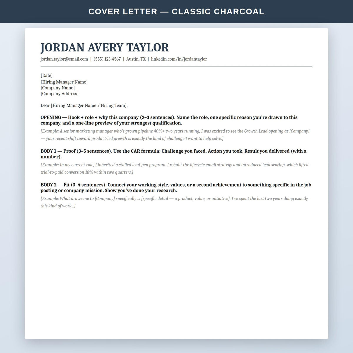 ATS Resume Template | Resume + Cover Letter Kit Word Google Docs | CV Template | Job Application Tracker | Instant Downl
