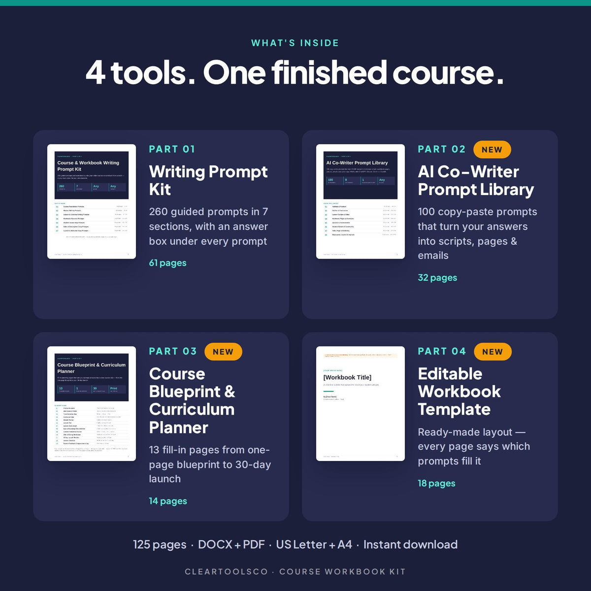 Course Workbook Template, 360 Writing Prompts & ChatGPT AI Prompts, Curriculum Planner, Online Course Creator, Coaching 