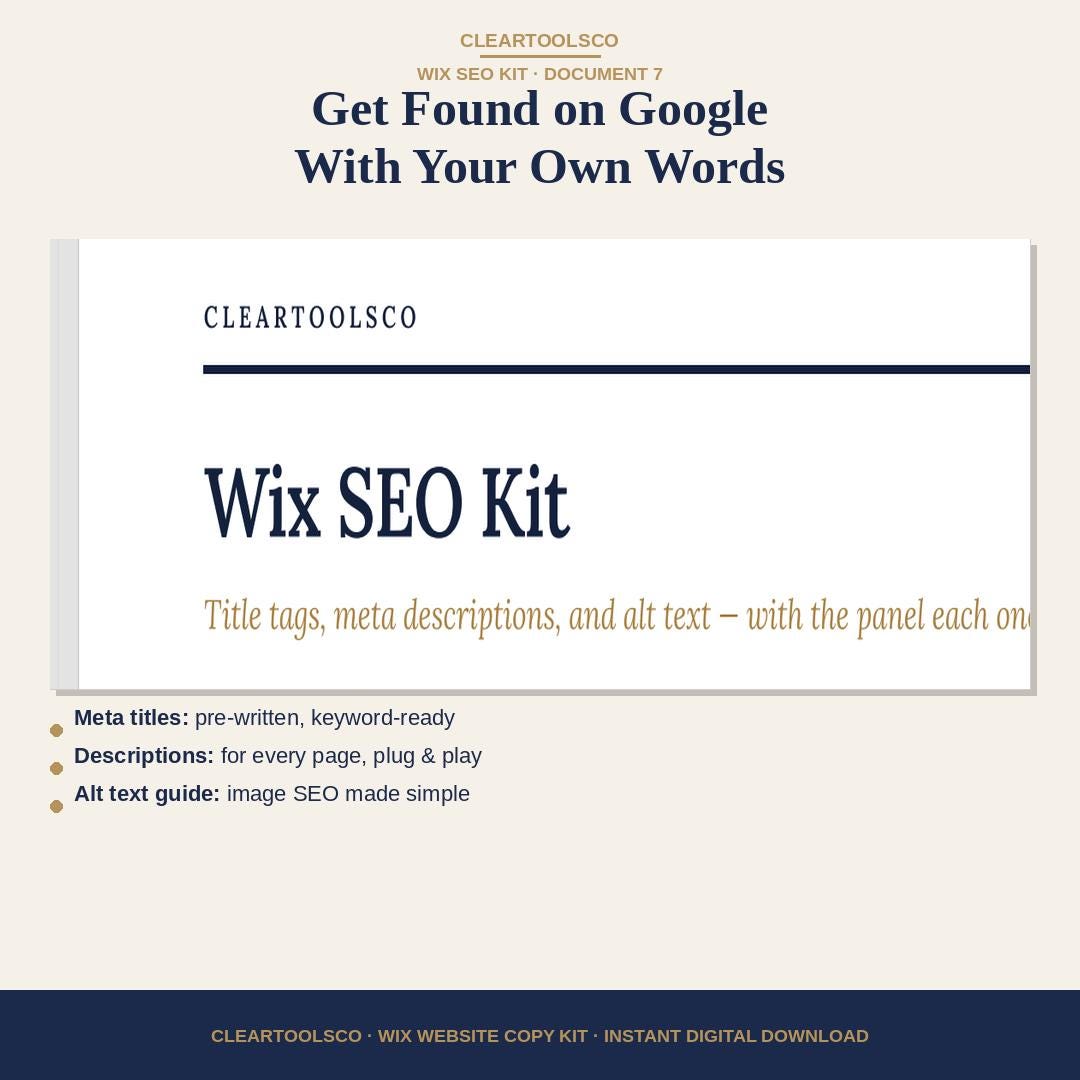 Wix Website Template Copy Kit, Landing Page Template & Wix Website Design Content, Homepage About Services for Small Bus