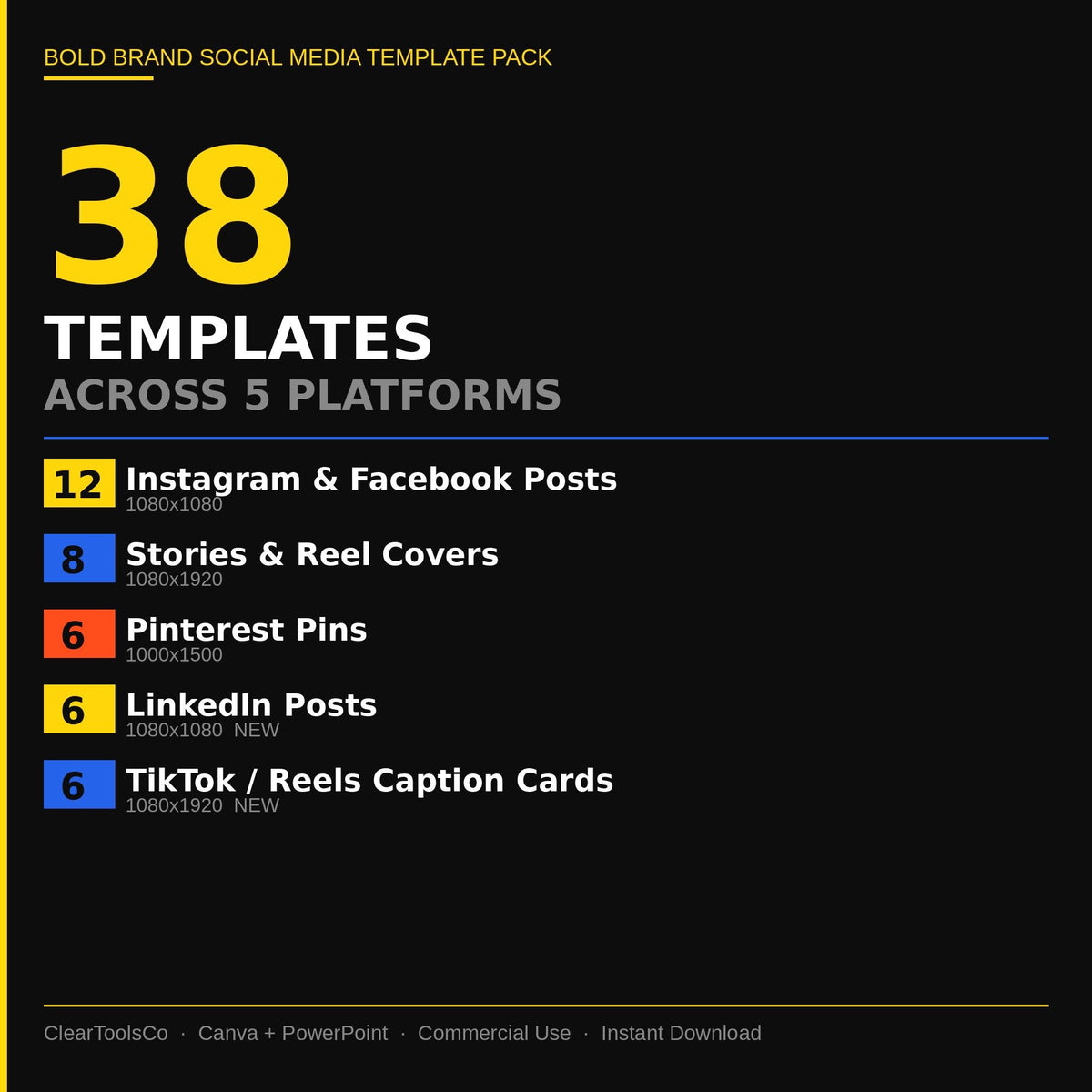 Canva Social Media Templates Bundle | Instagram Template Canva | Social Media Posts, Stories, Pinterest, LinkedIn | Bold