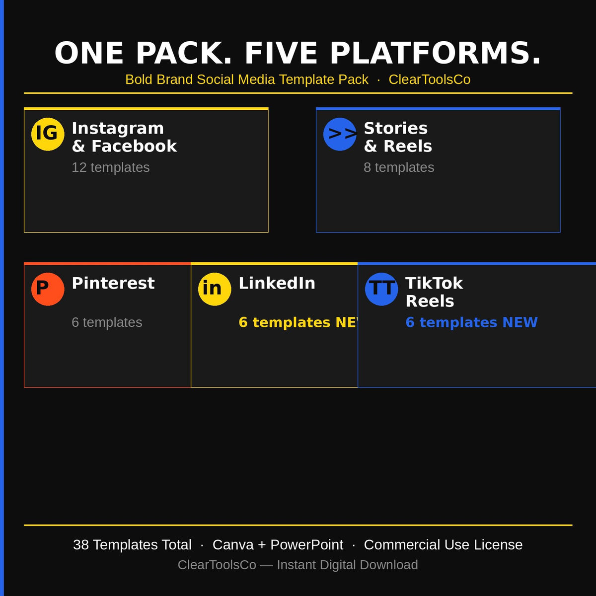 Canva Social Media Templates Bundle | Instagram Template Canva | Social Media Posts, Stories, Pinterest, LinkedIn | Bold