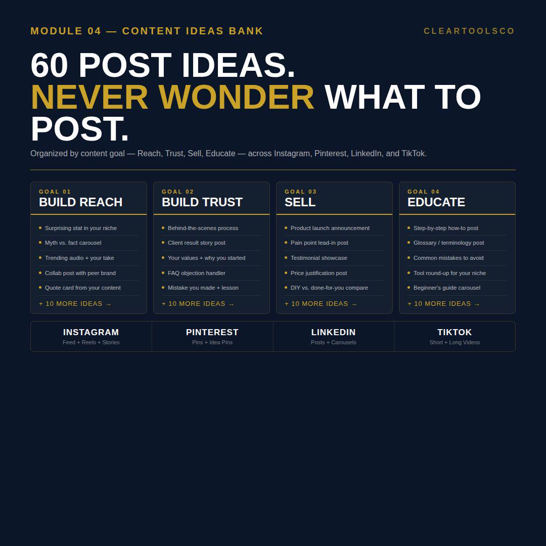 Social Media Content Planner | Content Creation Planner | Website Copy Kit | 60 Templates Digital Download
