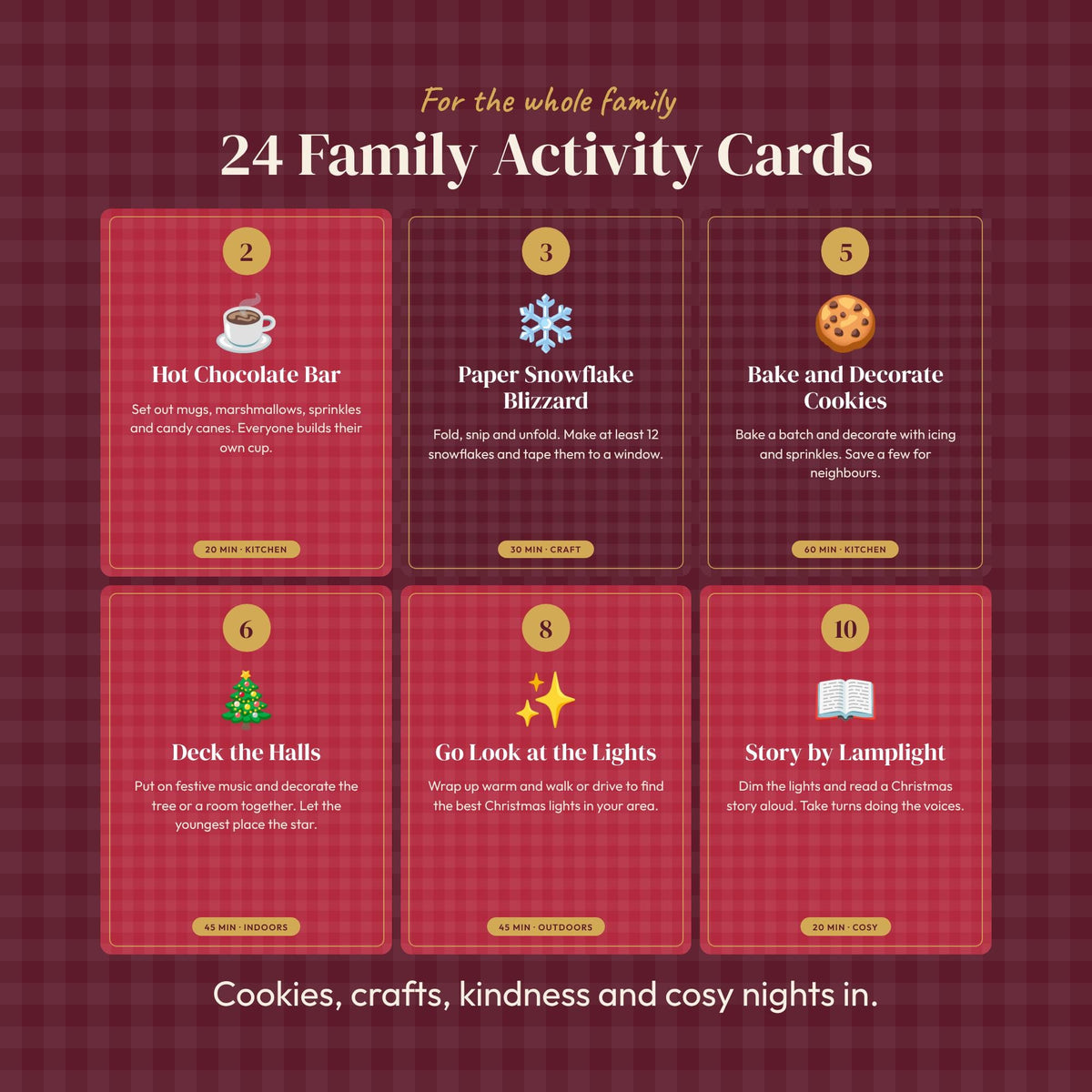 Printable Advent Calendar Activity Cards, Editable Digital Advent Calendar, Family and Adult Self Care Christmas Countdo
