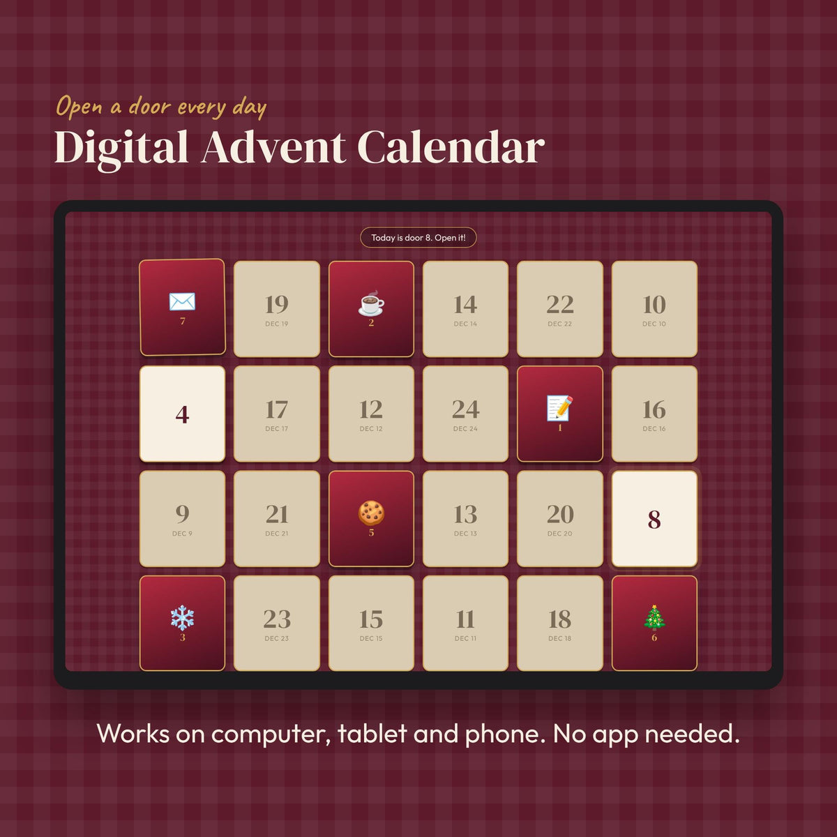 Printable Advent Calendar Activity Cards, Editable Digital Advent Calendar, Family and Adult Self Care Christmas Countdo