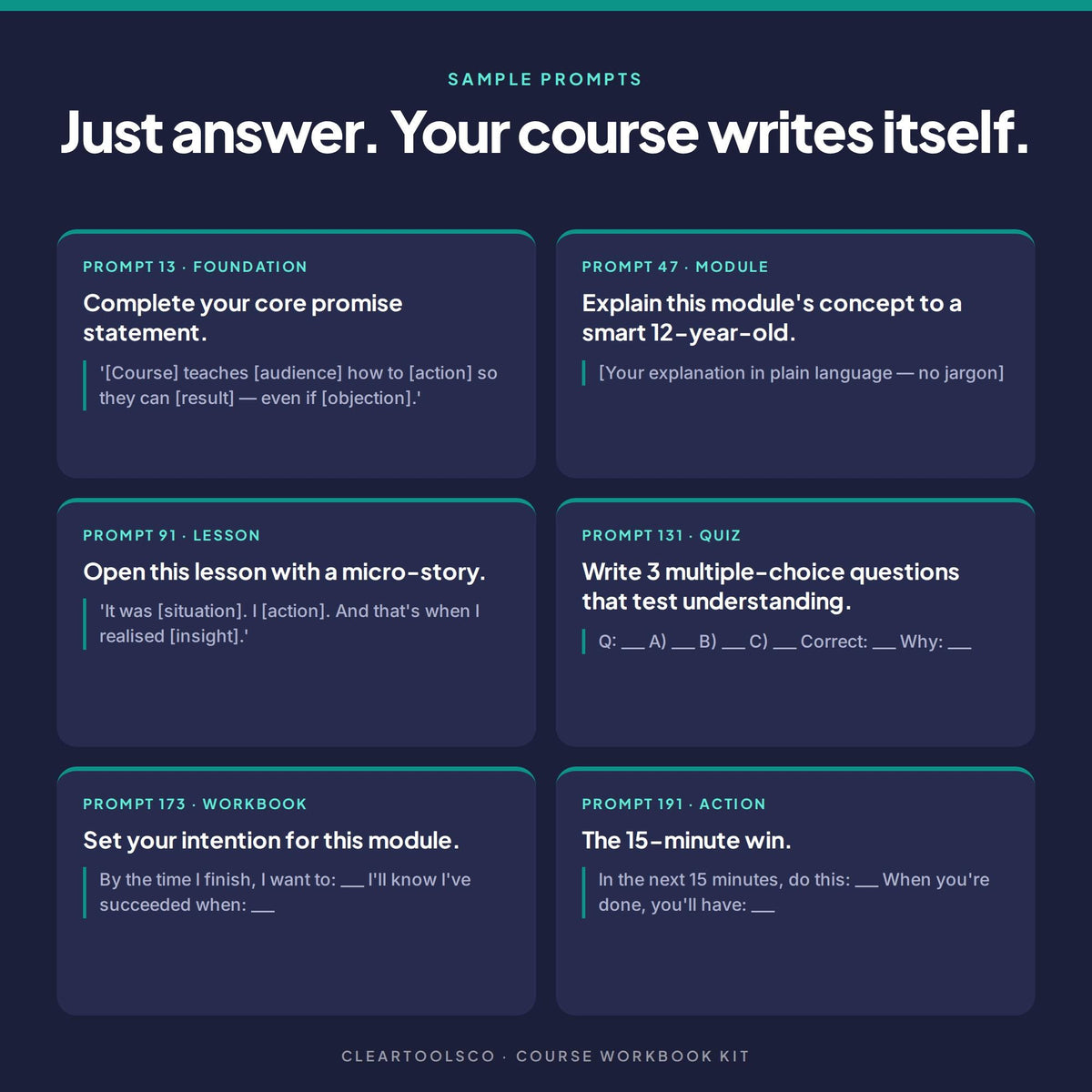 Course Workbook Template, 360 Writing Prompts & ChatGPT AI Prompts, Curriculum Planner, Online Course Creator, Coaching 